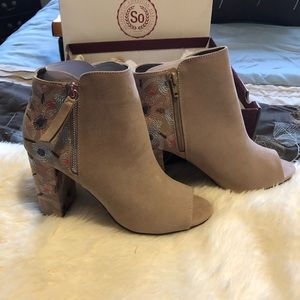 Peep toe booties